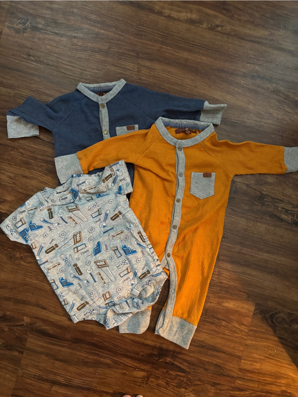 Baby Boy Bundle: Carhartt 6M Tools + 7 For All Man Kind matching body suits 0-3M